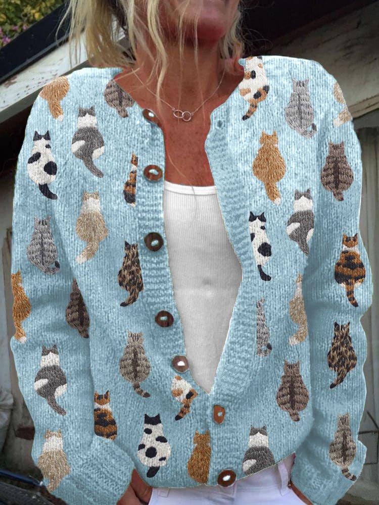 Ines Cardigan Acogedor With Print Cat – Sienna Noosa