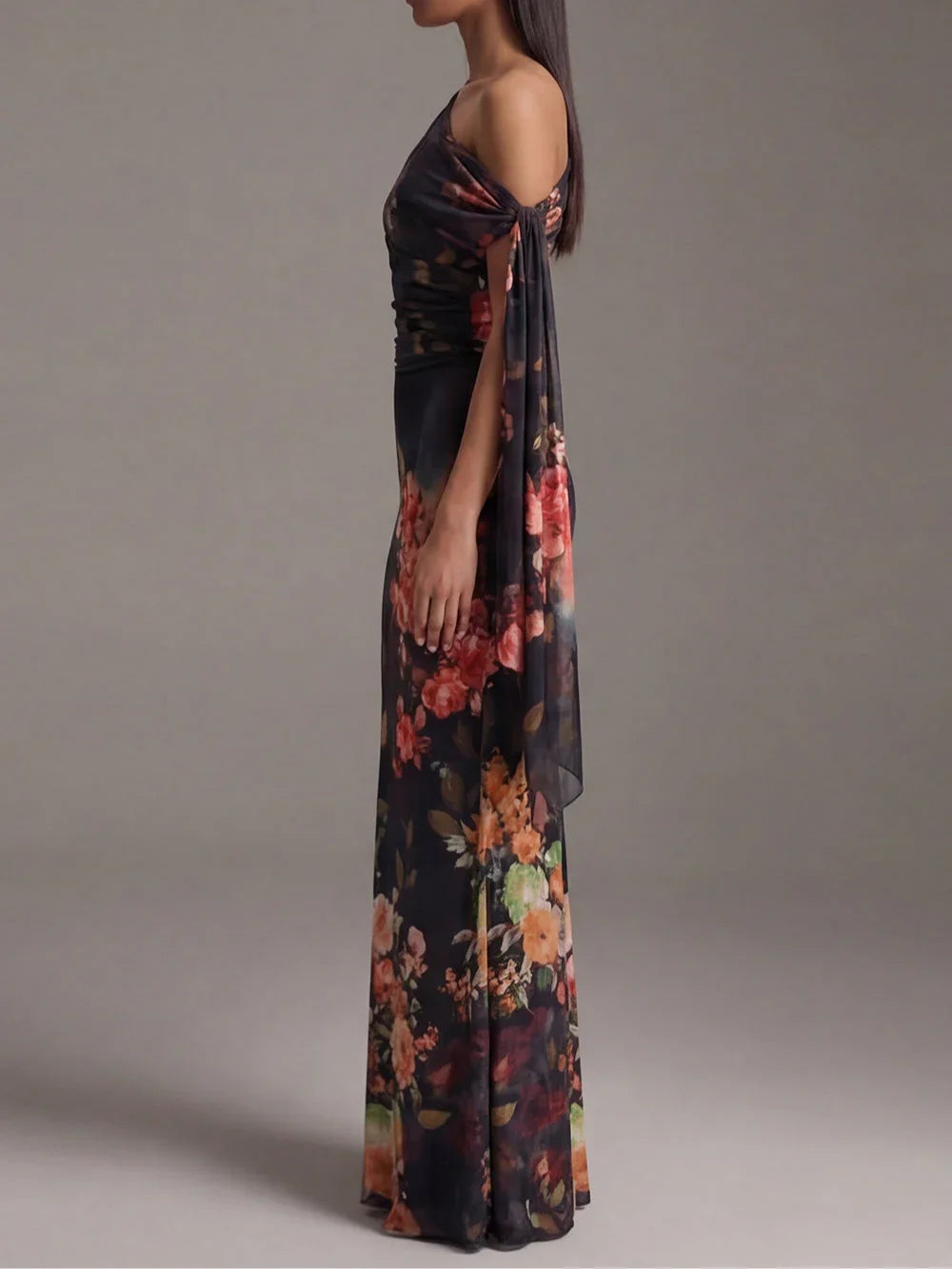 Lorena Maxi Dress Chiffon With Print Paisley And Neckline In V – Sienna Noosa