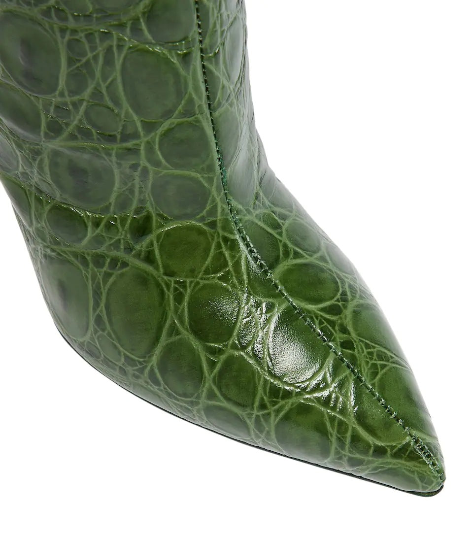 Snake-print high-heeled pointed-toe straight-leg boots – Sienna Noosa