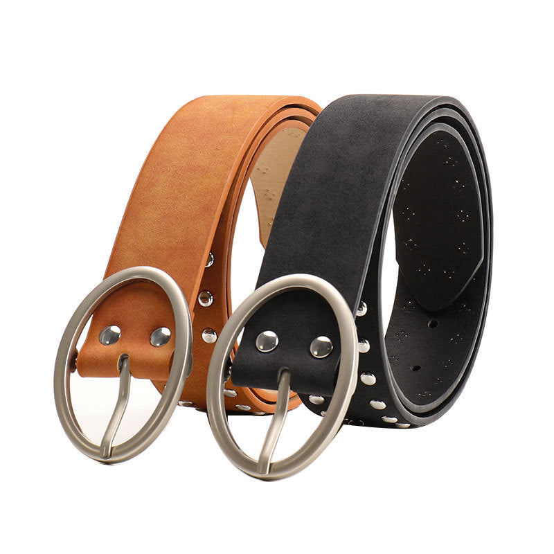 Oval Buckle Millennial Style Fashion Rivet Belt – Sienna Noosa