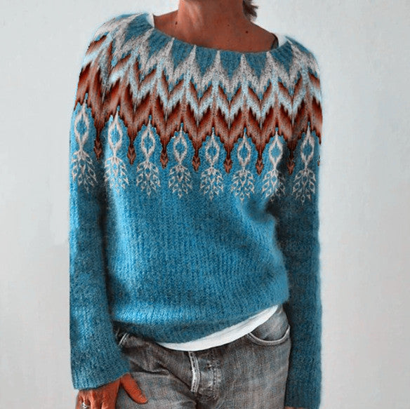 Casual Feather Printing Crew-neck Sweater – Sienna Noosa