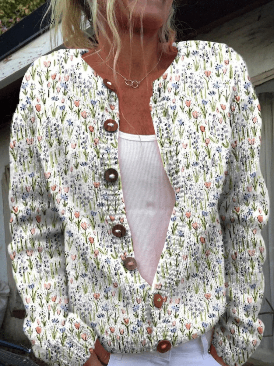 Cristina Cárdigan de Punto Floral Vintage – Sienna Noosa