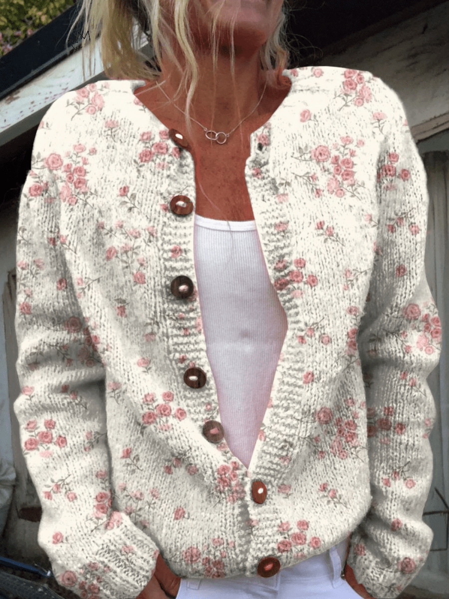 Valentina Cardigan Knit Vintage With Flores – Sienna Noosa