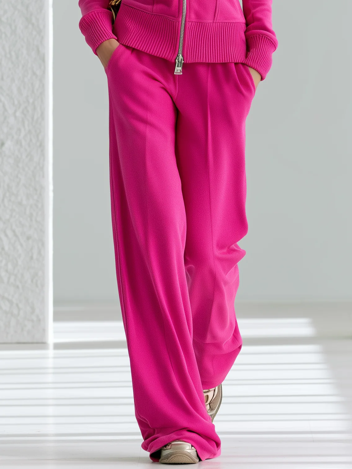 Hot Pink Hooded Zip Up Two-Piece Pants Set – Sienna Noosa
