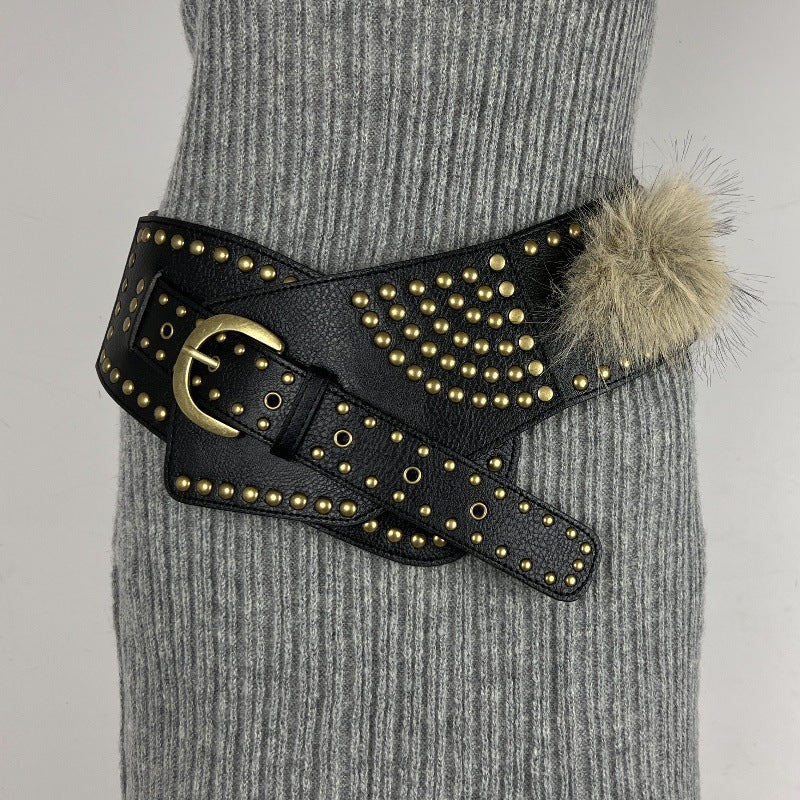 Womens Fur Belt Retro Versatile Faux Leather Belt – Sienna Noosa