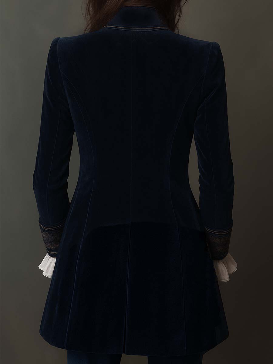 Soraya Womens Vintage Navy Embroidered Longline Jacket – Sienna Noosa