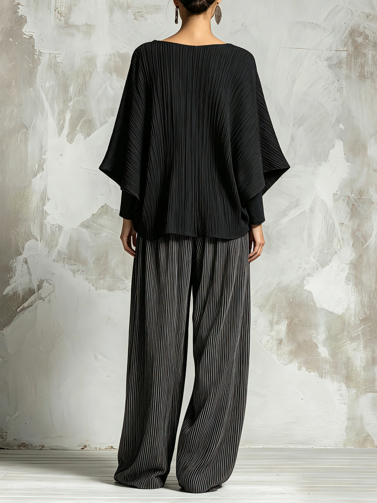 Azucena Relaxed Pleated Batwing Top and Wide Leg Pants Two-Piece Set – Sienna Noosa