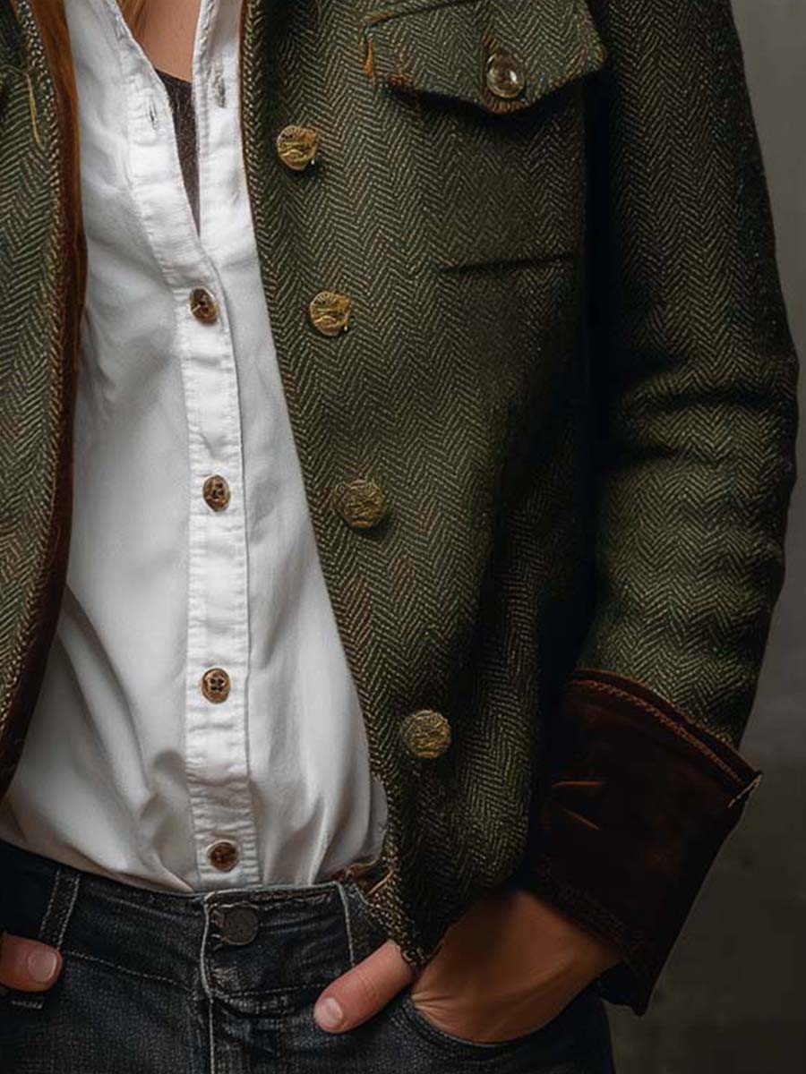Men S Vintage Herringbone Contrast Trim Blazer – Sienna Noosa