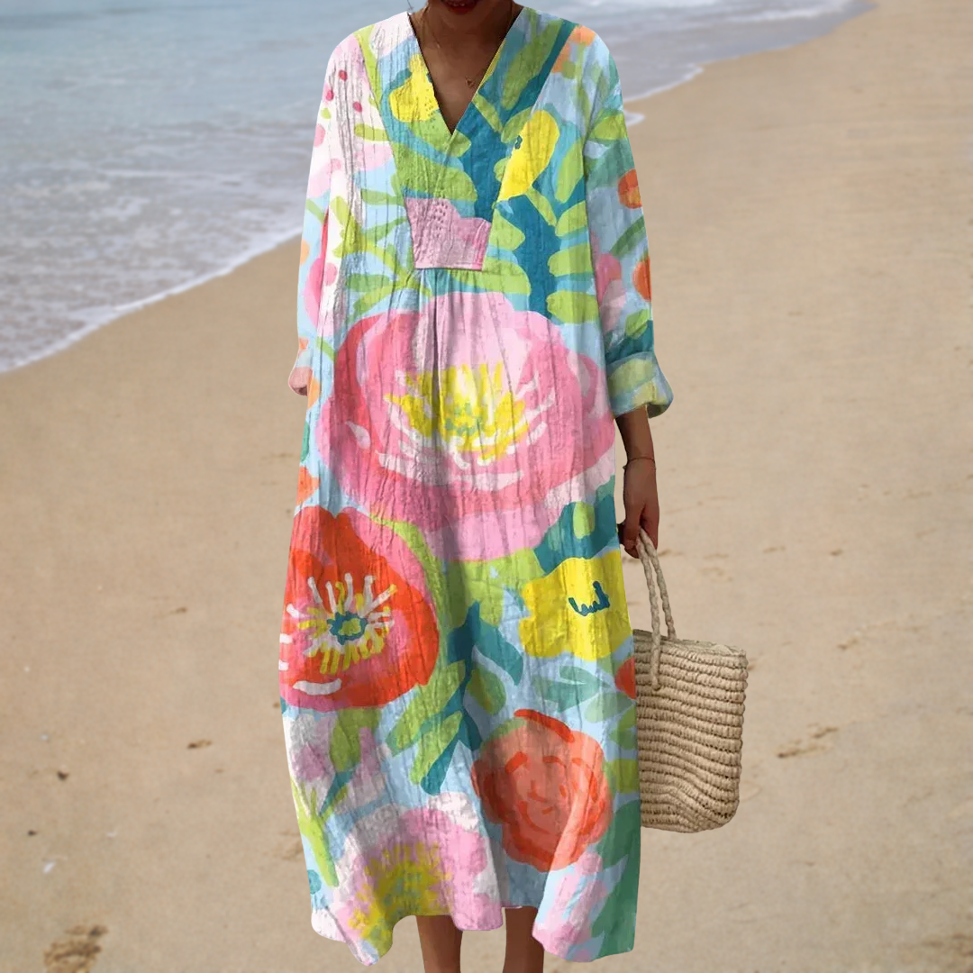Flattering Printed Summer Maxi Dress