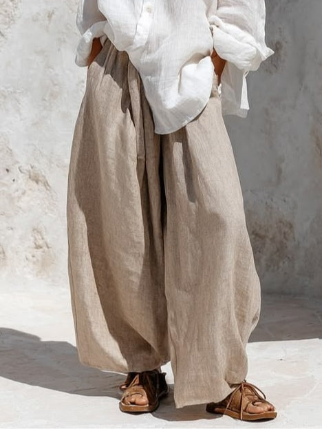 Bianca Casual White Long Sleeve Shirt and Khaki Trousers Set – Sienna Noosa