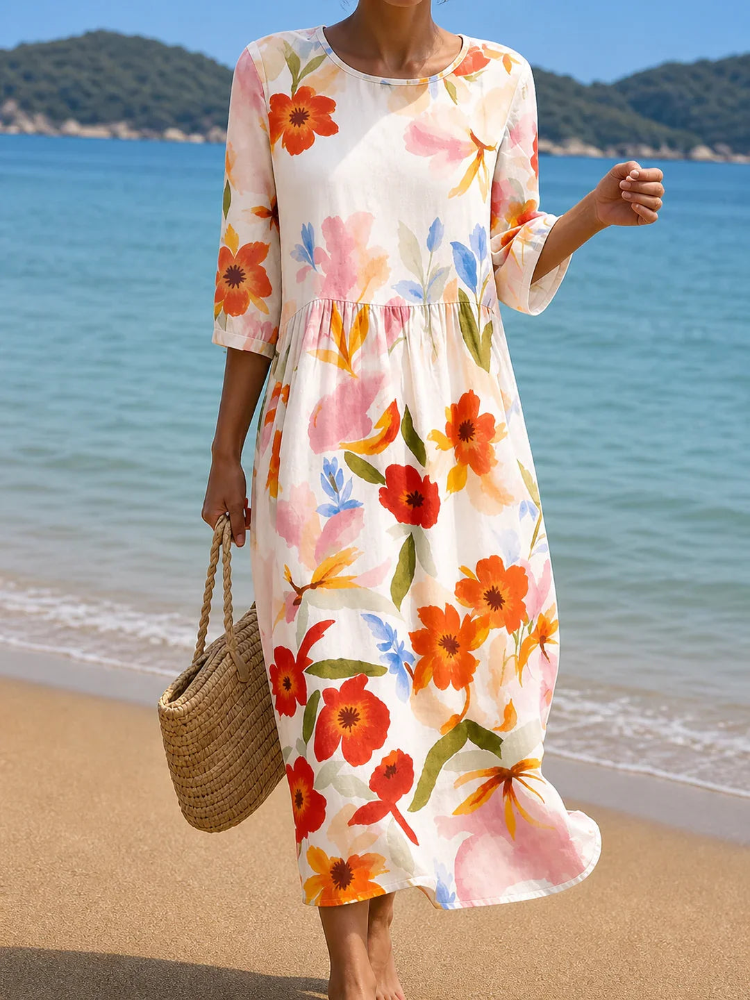 Casual Dress Floral Blue – Sienna Noosa