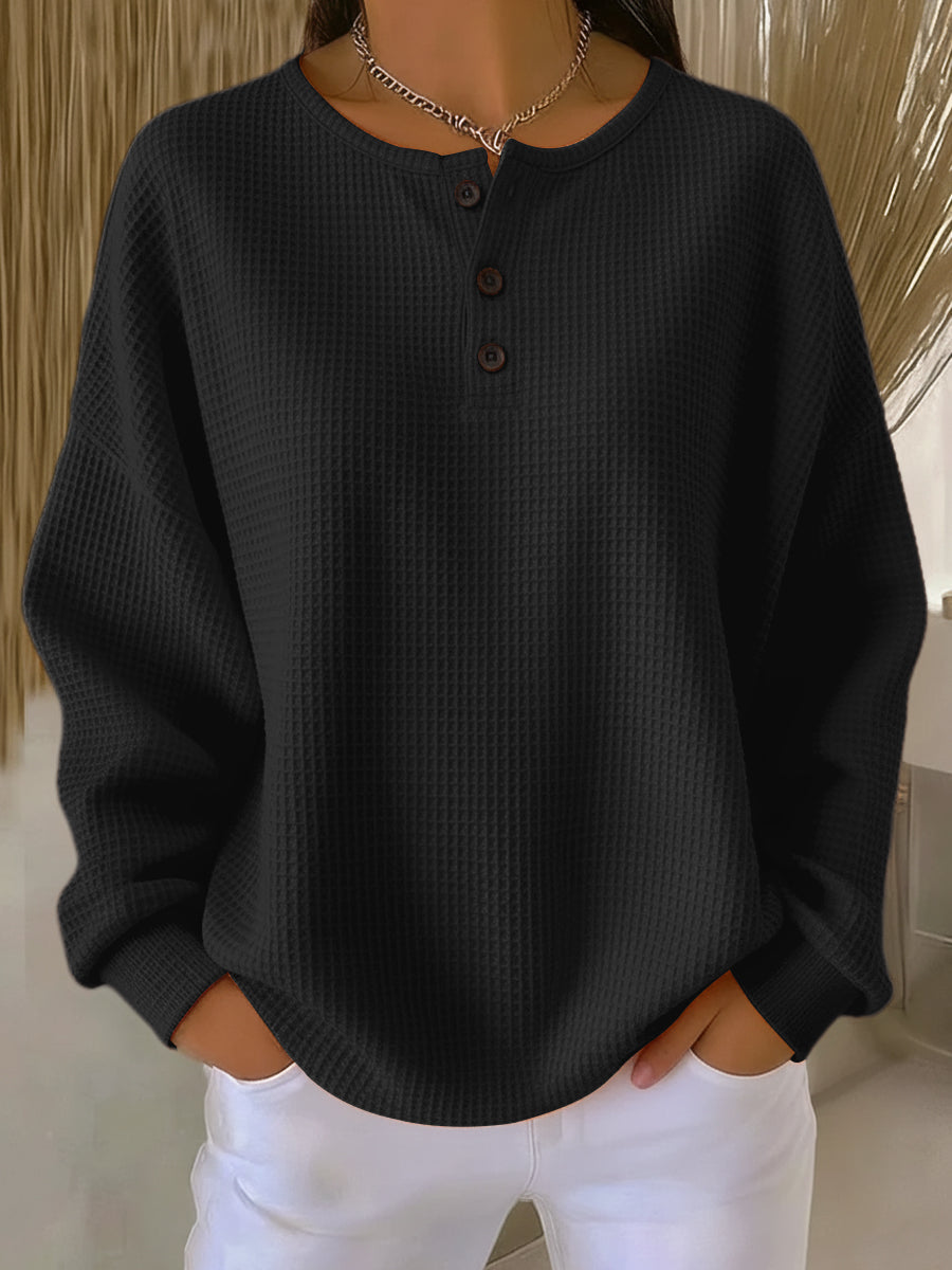 Milagros Sudadera Henley Gofrada – Sienna Noosa