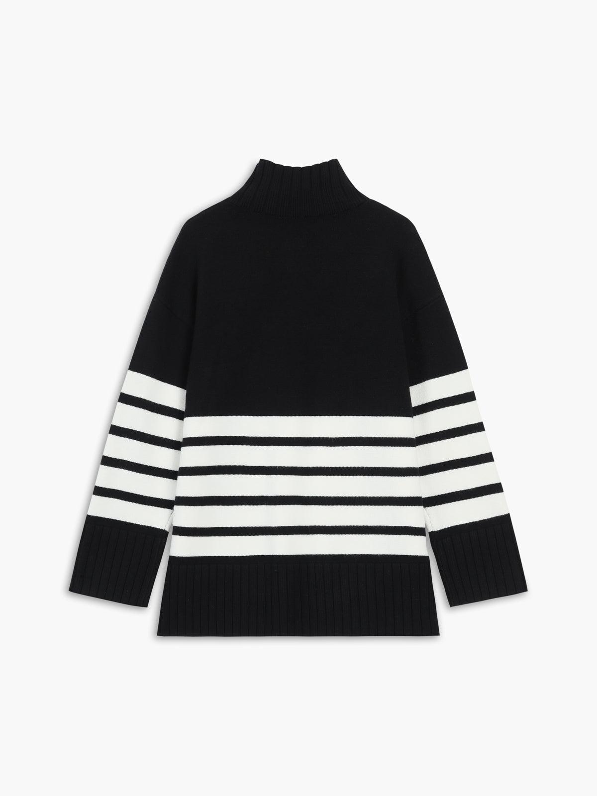 Miss Paris Mockneck Stripe Sweater – Sienna Noosa