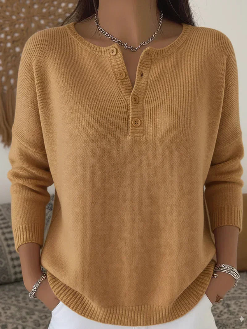 Helena Jumper Knit With Buttons Henley – Sienna Noosa