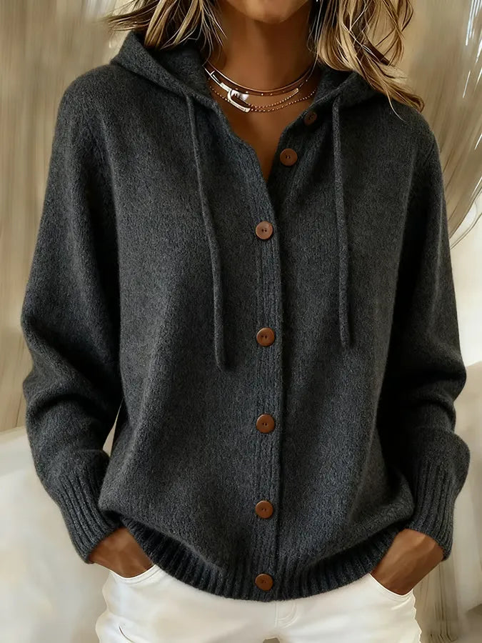 Begoña Begona Jacket Knit With Hood And Buttons – Sienna Noosa
