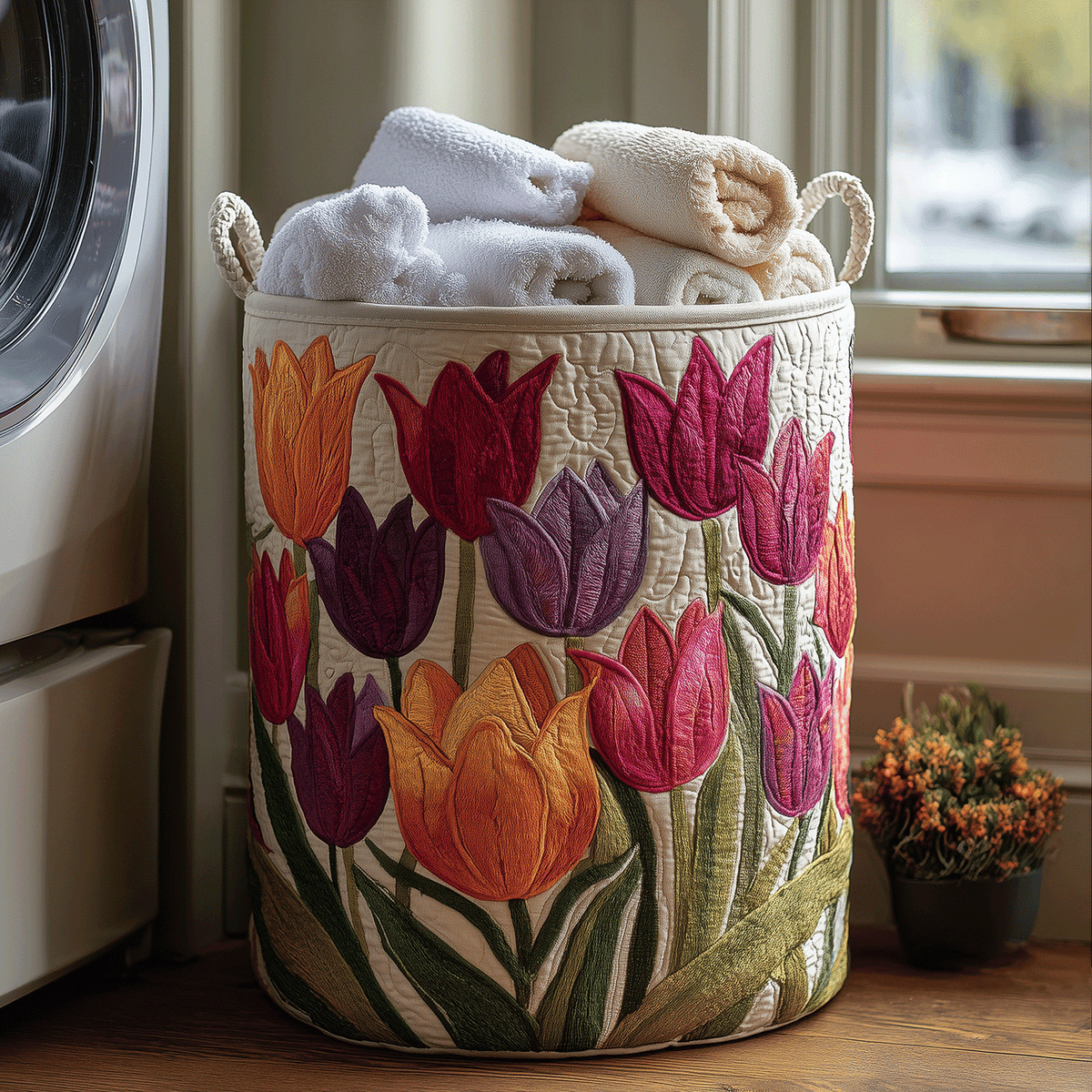 Liliana Quilted Laundry Basket Tulips – Sienna Noosa