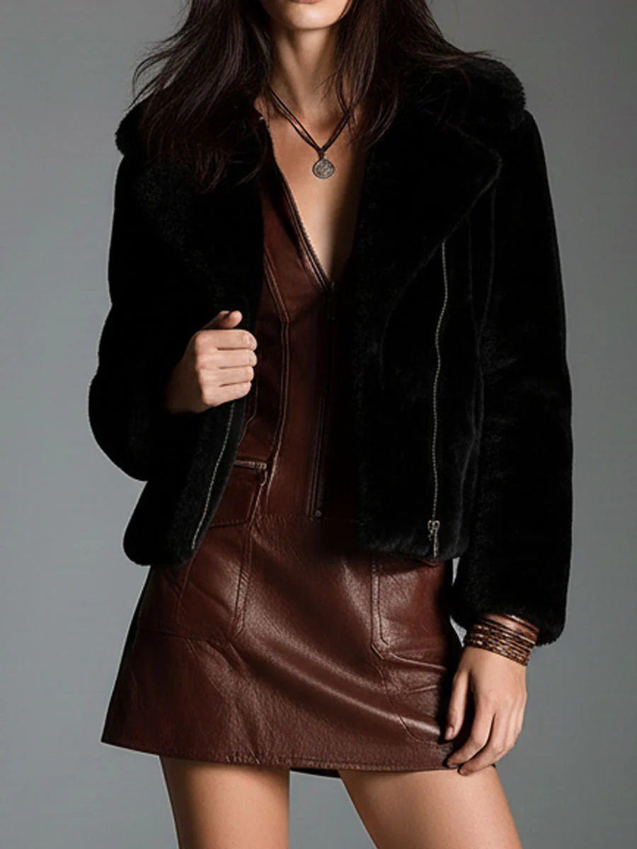 Chocolate Brown Eco-Leather Zip-Up Mini Dress – Sienna Noosa