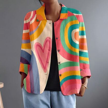 Constanza | Painterly Print Boxy Open Shirt – Sienna Noosa