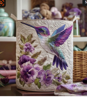 Eva Quilted Laundry Basket Colibrí – Sienna Noosa
