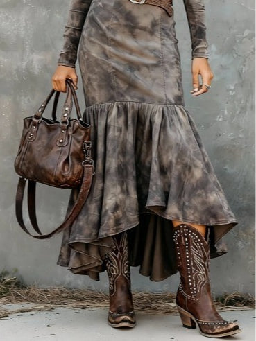 Vintage Polyester Flare Hem Midi Dress Includes Belt – Sienna Noosa