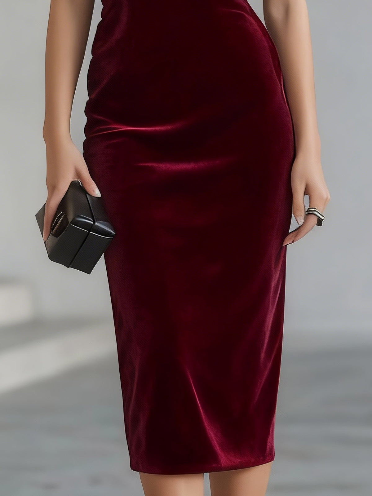 Selma Dramatic Burgundy Velvet Bow Midi Dress – Sienna Noosa