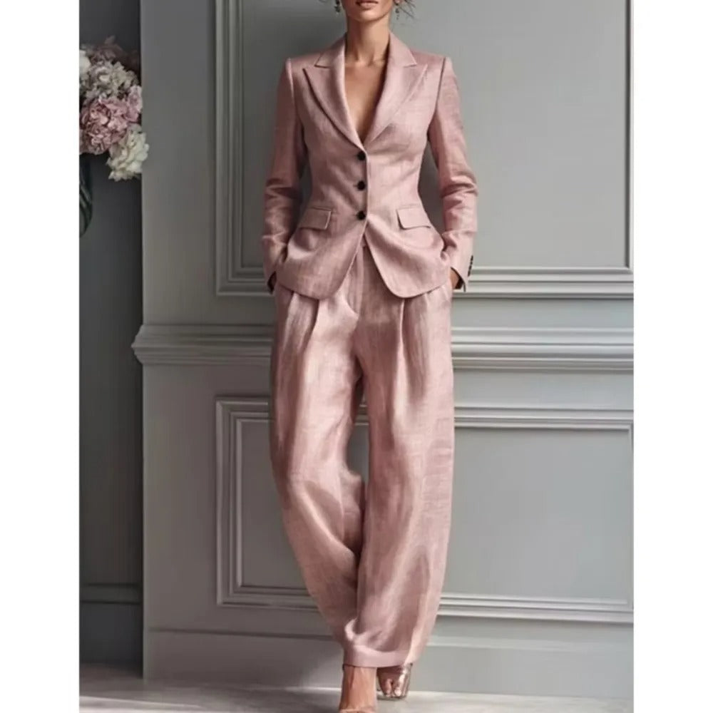 Asel Claudia Set Elegant Two-tone With Top Asymmetric And Trousers Wide – Sienna Noosa