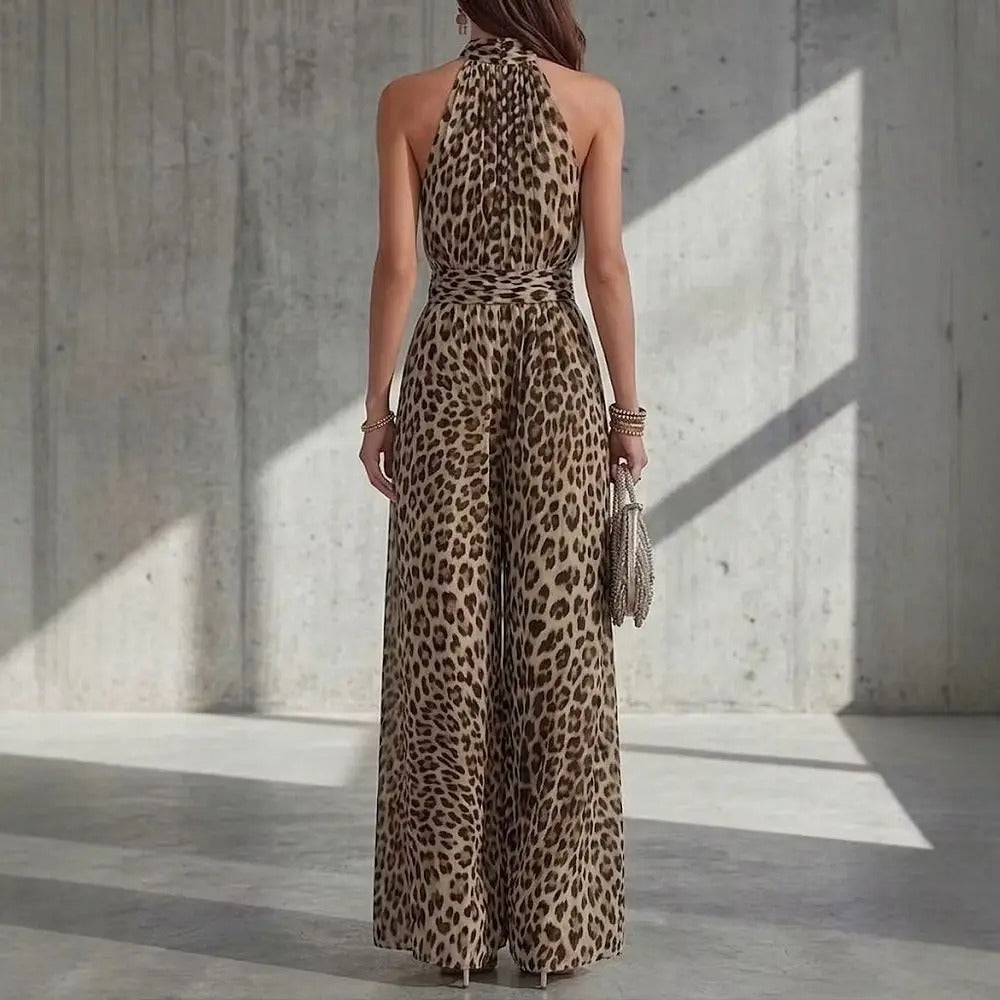 Valeria Maxi Dress Halter With Print Leopard And Split – Sienna Noosa
