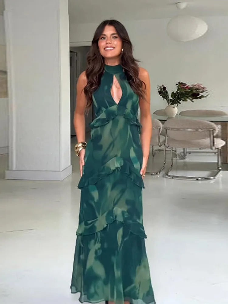 Cleofe Adriana Maxi Dress Asymmetric With Print Striped – Sienna Noosa