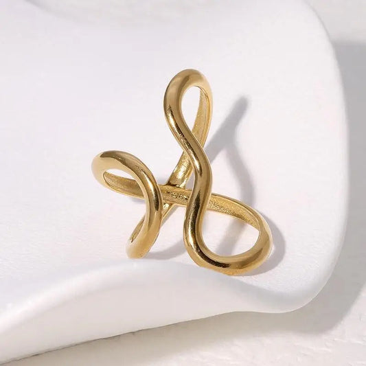Lucia Anillo Gold Acero Inoxidable With Bano Pvd Oro 18k – Sienna Noosa