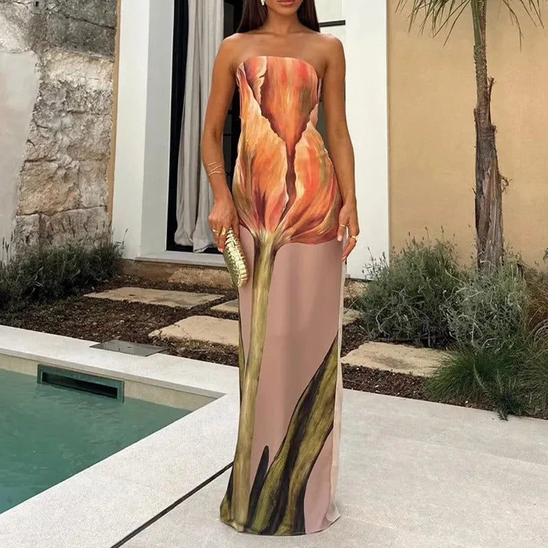 Alejandra Aurelia Maxi Dress Palabra Honor With Print Artistic – Sienna Noosa
