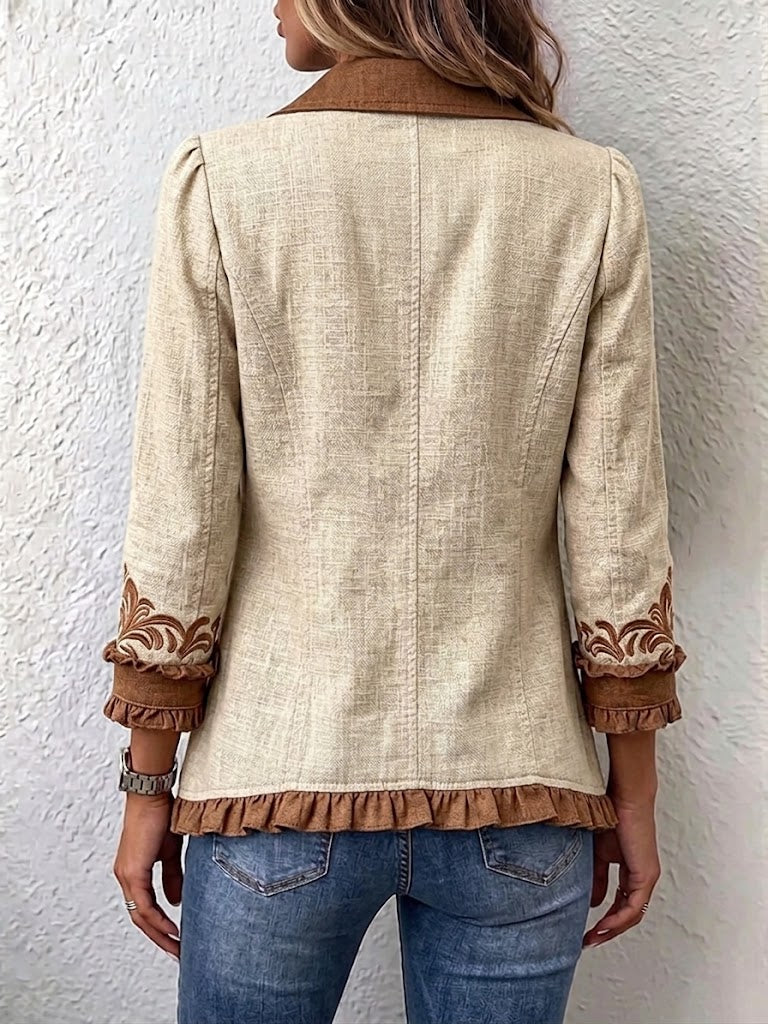 Almudena Jacket Floral Embroidered With Ruffles – Sienna Noosa
