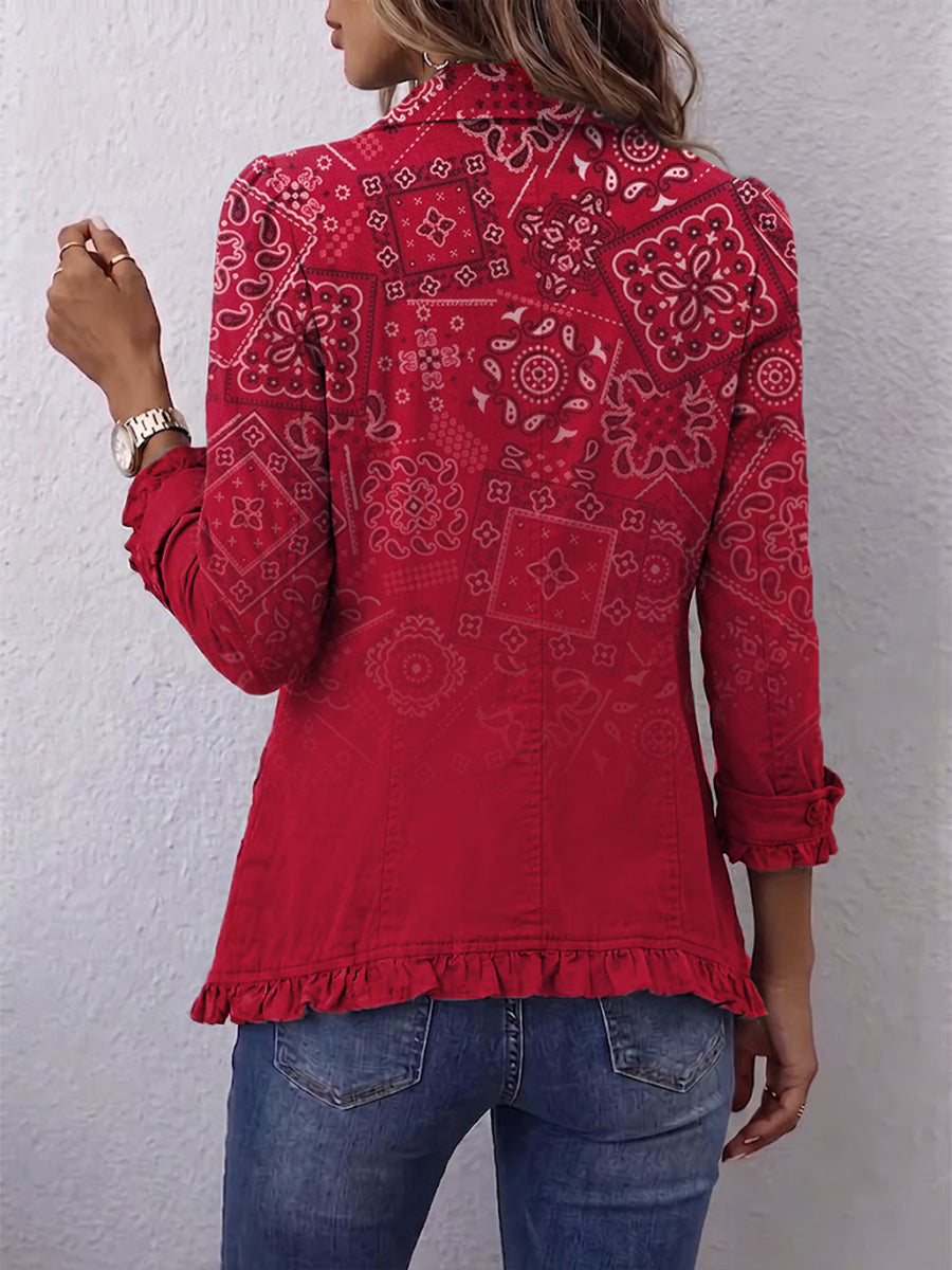 Clotilde Jacket Paisley Ombre With Ruffles – Sienna Noosa
