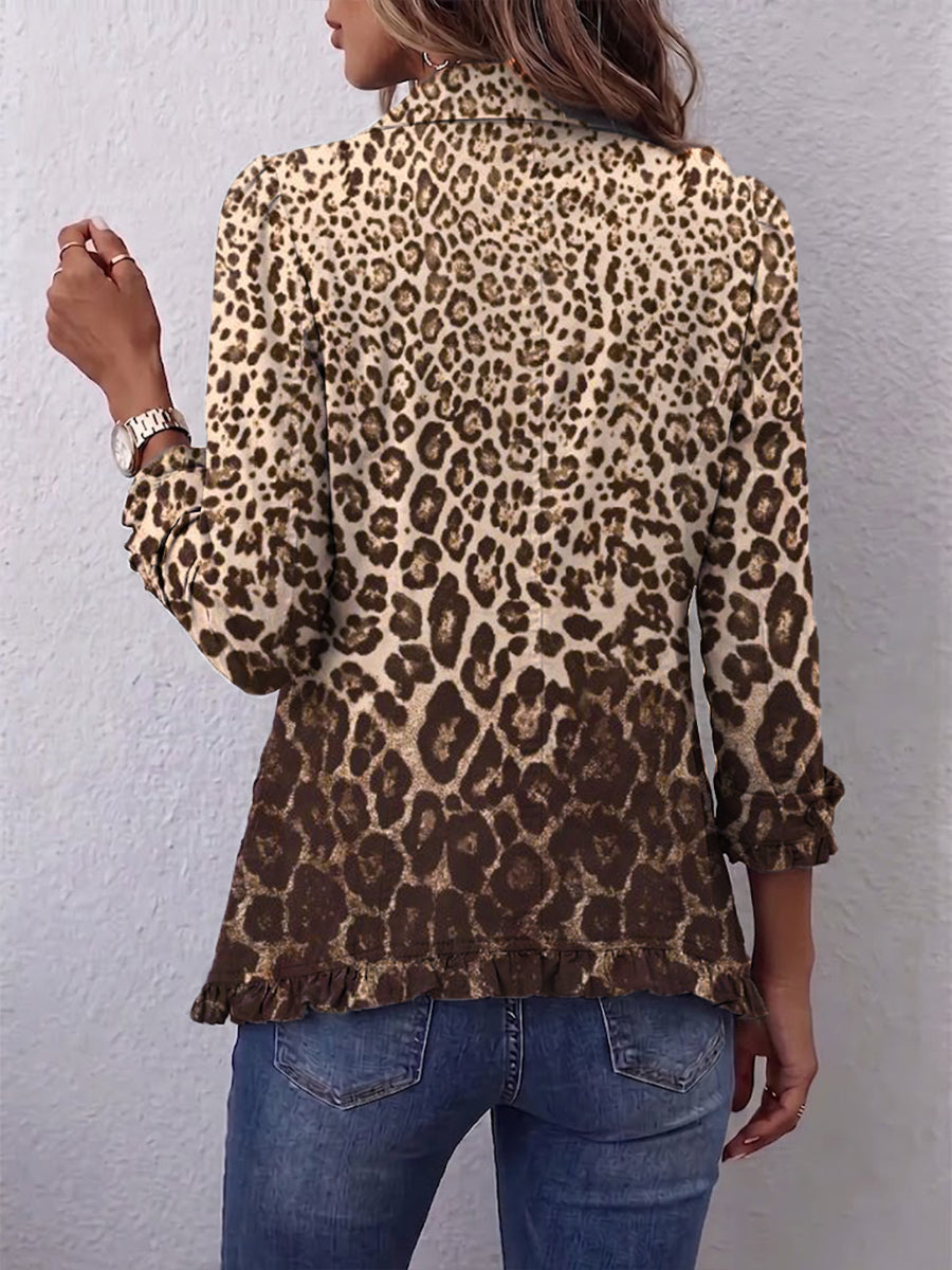Nazaret Jacket Leopard With Ruffles – Sienna Noosa