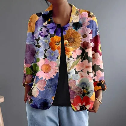 Marguerita | Relaxed Floral Print Button-Front Blouse – Sienna Noosa