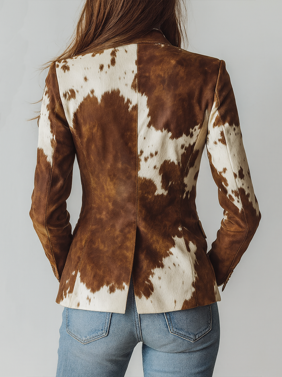 Womens Vintage Cow Print Eco Friendly Blazer – Sienna Noosa