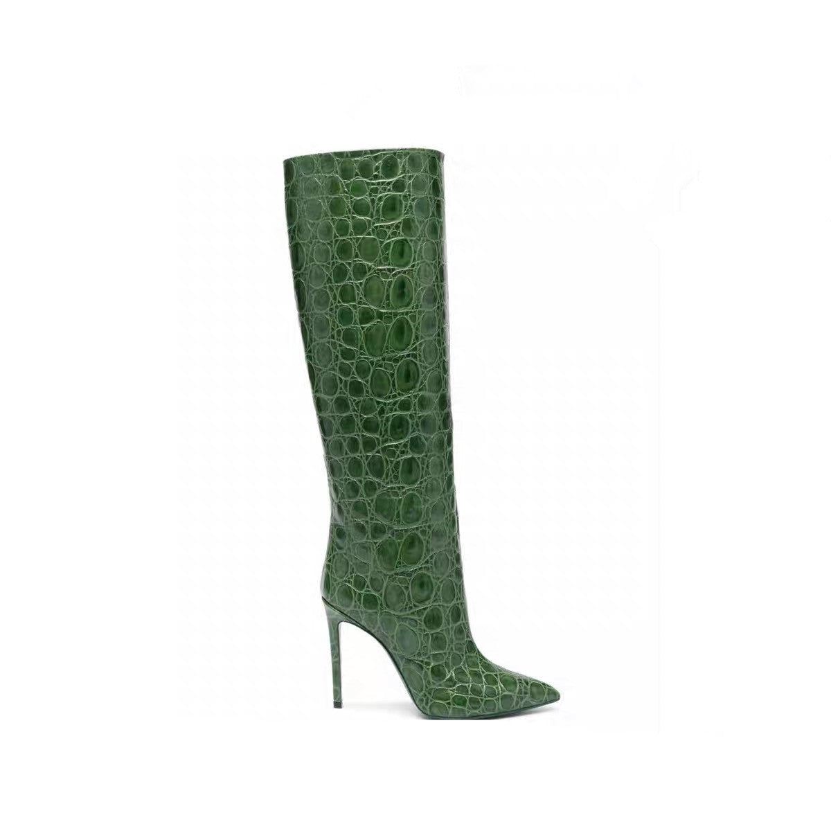 Snake-print high-heeled pointed-toe straight-leg boots – Sienna Noosa