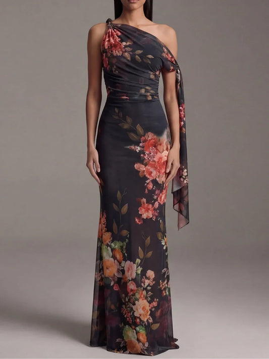 Lorena Maxi Dress Chiffon With Print Paisley And Neckline In V – Sienna Noosa