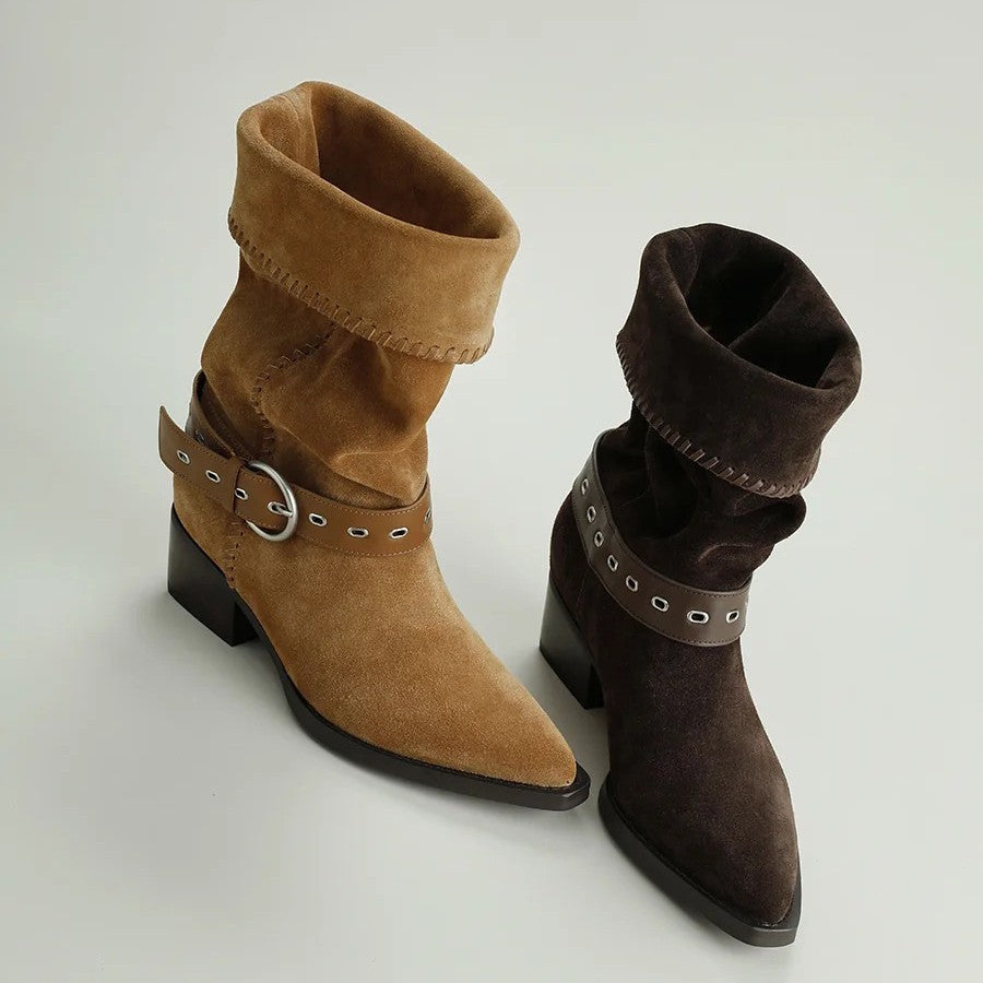 Women's Soft Leather Retro Fashion Riding Boots – Sienna Noosa