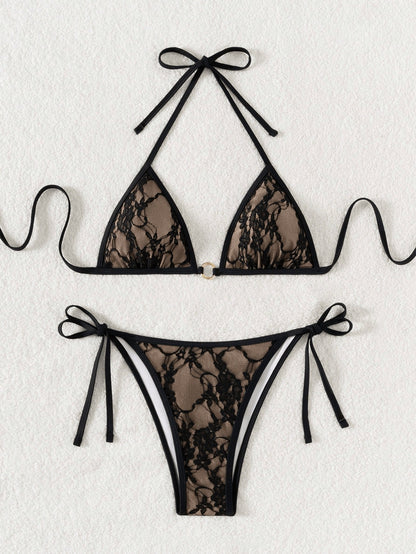 Sexy Backless Strappy Lace Triangle Bikini – Sienna Noosa