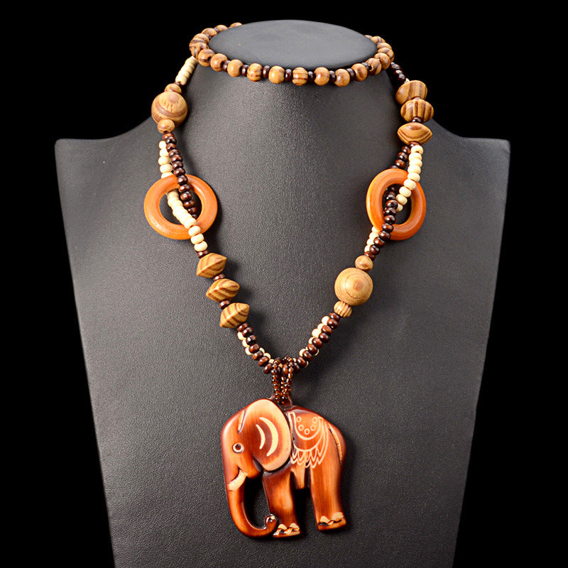 Bohemian Retro Ethnic Style Hand-woven Wooden Pendant Necklace – Sienna Noosa