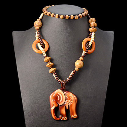 Bohemian Retro Ethnic Style Hand-woven Wooden Pendant Necklace – Sienna Noosa