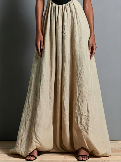 Khaki Sleeveless Maxi Dress with Square Neck and Colour Block Paneling – Sienna Noosa