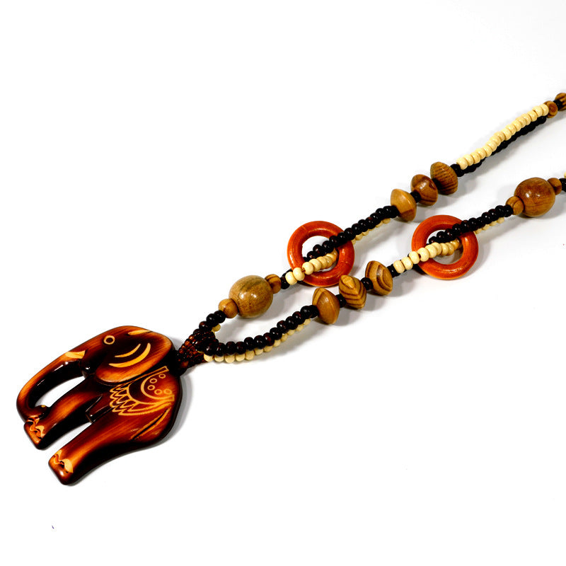 Bohemian Retro Ethnic Style Hand-woven Wooden Pendant Necklace – Sienna Noosa