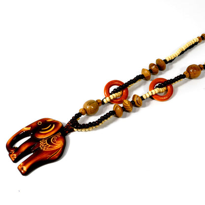 Bohemian Retro Ethnic Style Hand-woven Wooden Pendant Necklace – Sienna Noosa