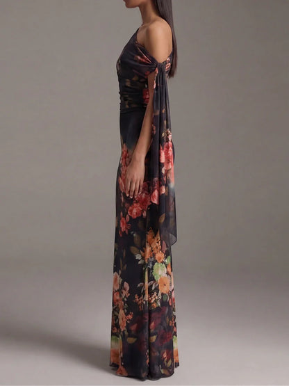 Lorena Maxi Dress Chiffon With Print Paisley And Neckline In V – Sienna Noosa