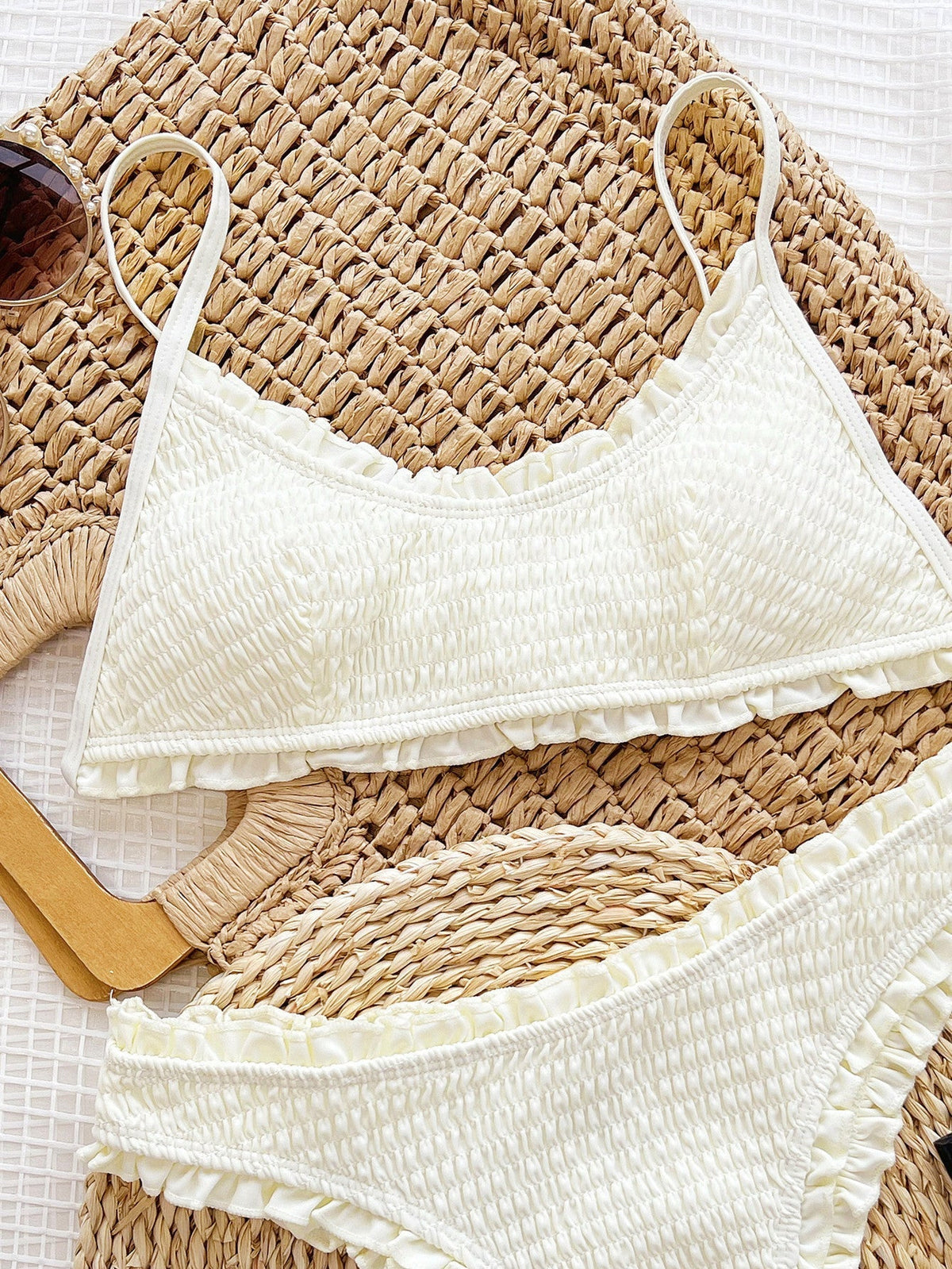 Women's Sexy Beige Pleated Bikini – Sienna Noosa
