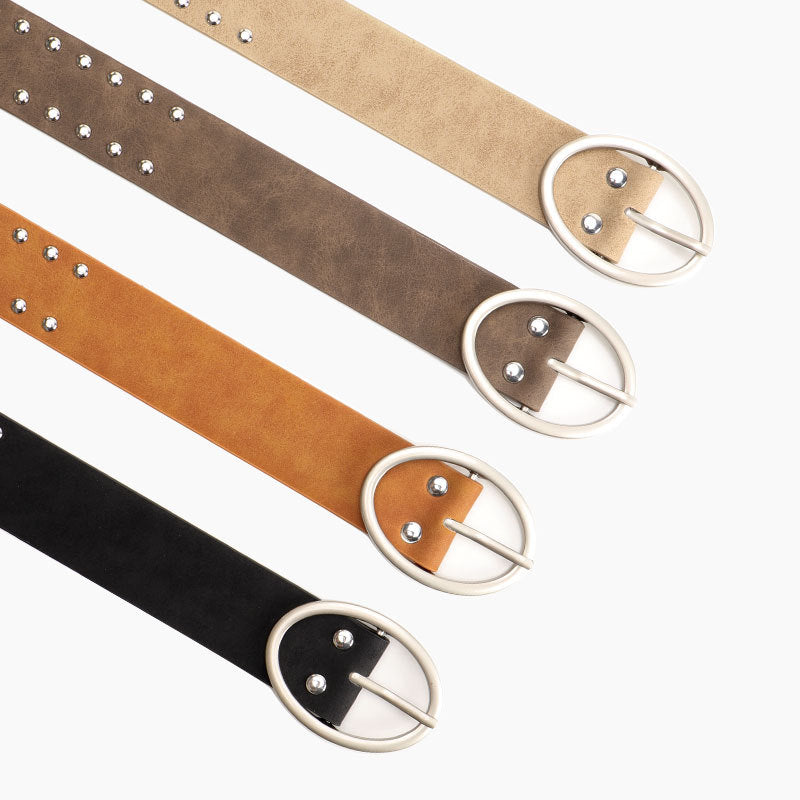 Oval Buckle Millennial Style Fashion Rivet Belt – Sienna Noosa