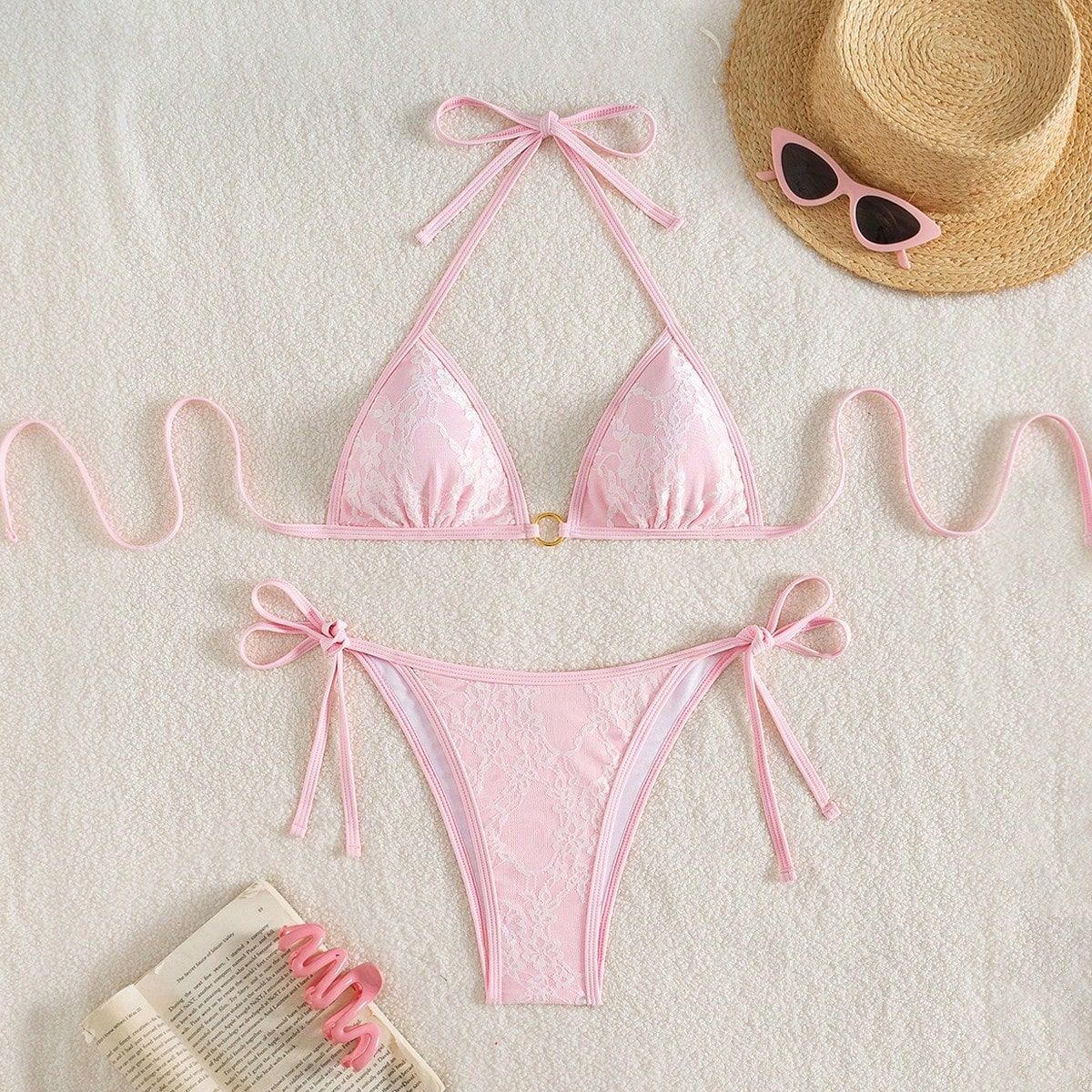 Sexy Backless Strappy Lace Triangle Bikini – Sienna Noosa