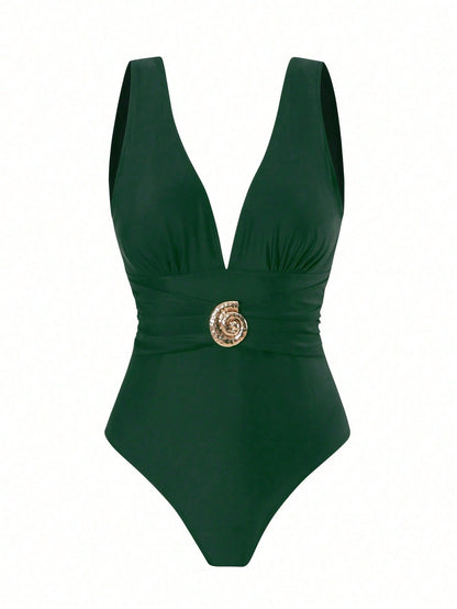 French Vintage Print Deep-V Sexy Swimsuit Set – Sienna Noosa