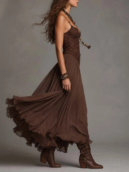 Noelia Maxi Dress Bohemian Lace And Chifon – Sienna Noosa